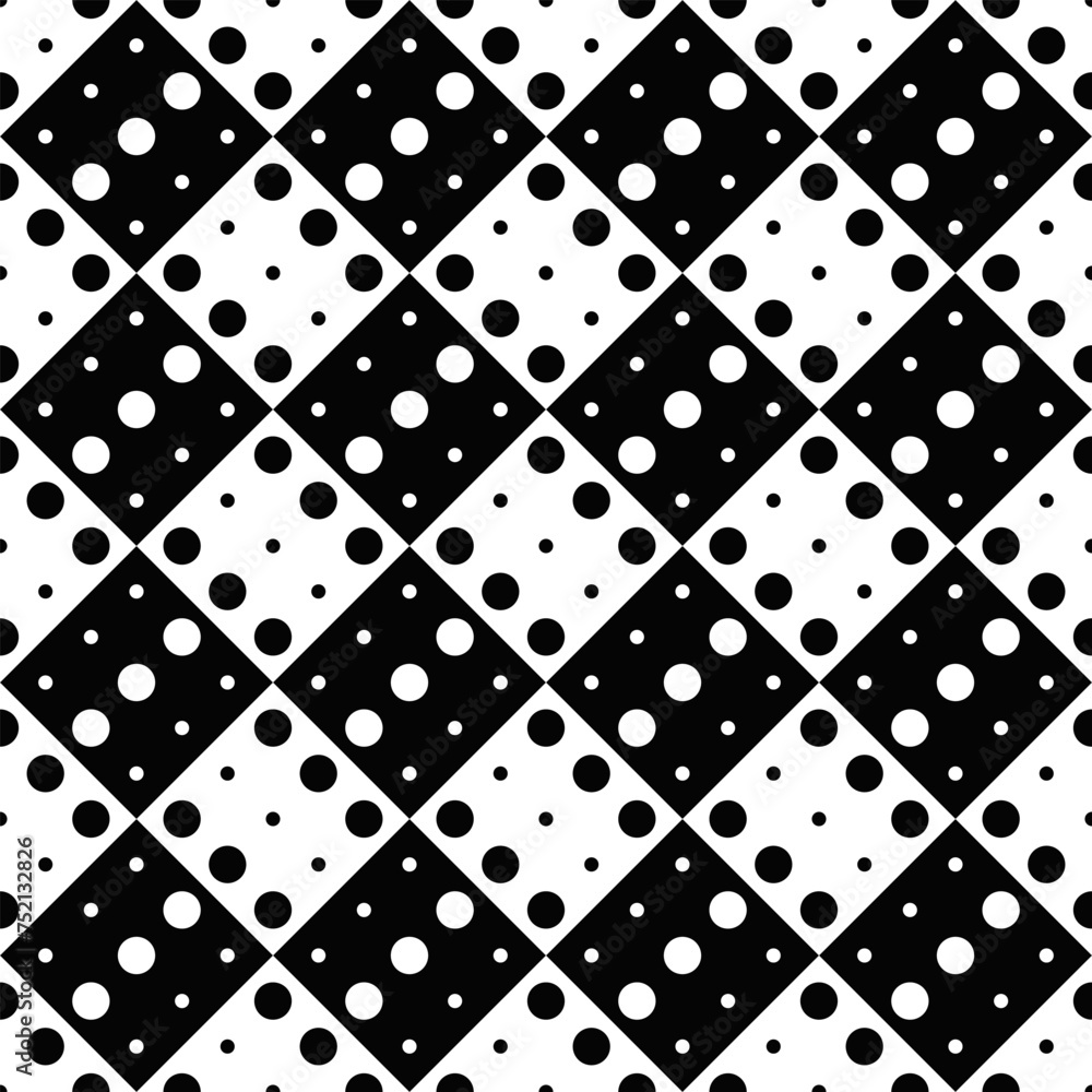 Poster geometrical circle pattern background design - abstract monochrome vector illustration
