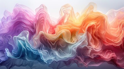 Vibrant Abstract Smoke Infusion with Dynamic Waves of Color and Light in Dark Background - obrazy, fototapety, plakaty