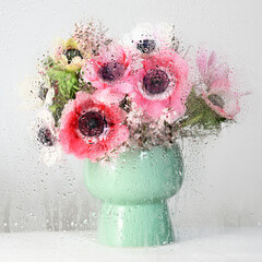 Beautiful bouquet of anemones - 752134665