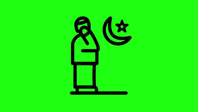 Muslin call to prayer Islamic ritual in motion Green screen video