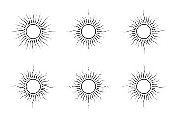 Set of sunbrust vector design