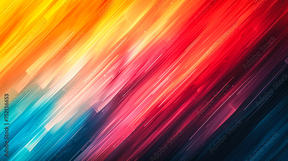 Aufkleber vibrant diagonal stripes in warm and cool hues creating dynamic energy and motion, ideal for backgro