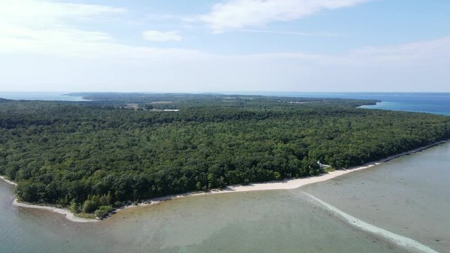 Northern tip of Old Mission Peninsula, in Grand Traverse Bay, Michigan, USA
