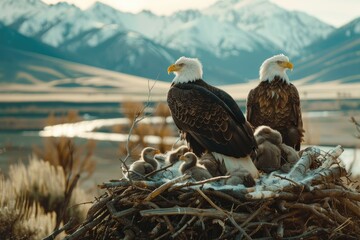 Bald Eagles in Parental Duty - Powered by Adobe