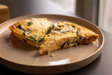 delicious spring frittata dish close-up