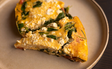 delicious spring frittata dish close-up