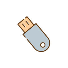 Outline flash drive icon illustration vector