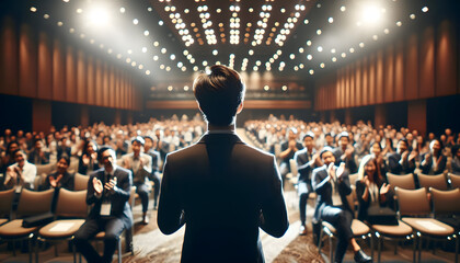 Conférencier parlant devant un public lors d’une conférence et d’une présentation 