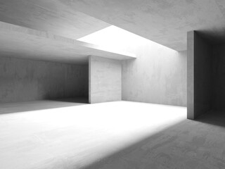 Abstract empty concrete interior. Minimalistic dark room design template