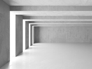 Abstract empty concrete interior. Minimalistic dark room design template