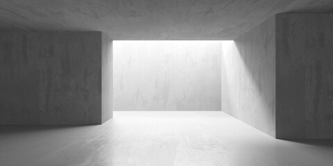 Grungy room with concrete walls. Old stone interior