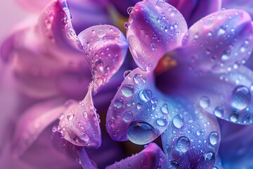 
macro hyacinth closeup with dew drops