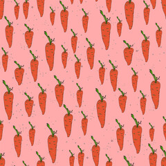 Carrot seamless illustration. Farm pattern products. Print for wrapping paper. textiles, preparation for designers
