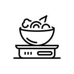 Black line icon for diet