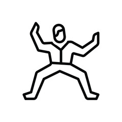 Black line icon for tai chi