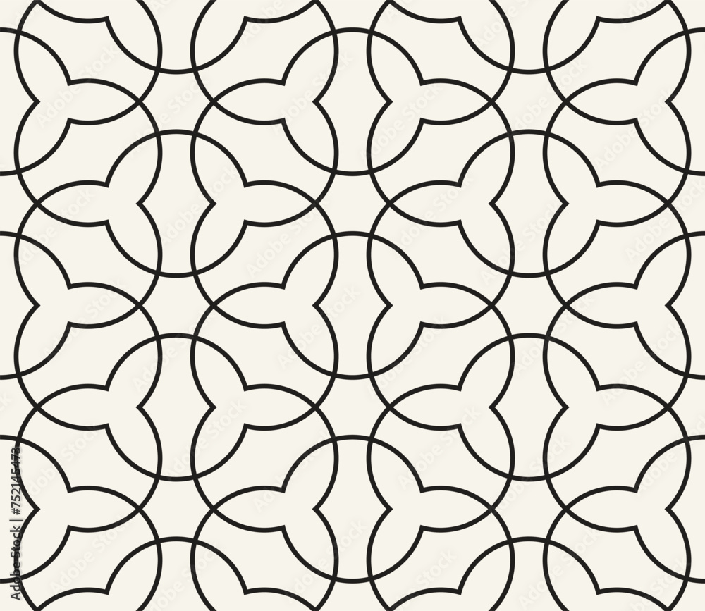 Wall mural vector seamless pattern. repeating geometric elements. stylish monochrome background design.