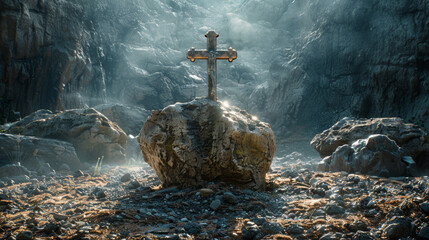 Cross in stone