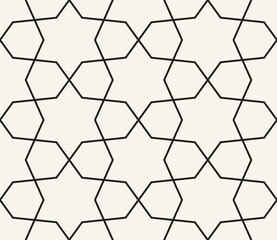 Vector seamless pattern. Repeating geometric elements. Stylish monochrome background design.