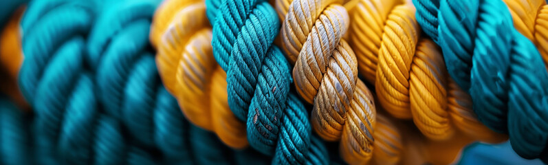 ropes tightly twisted together in various colors - obrazy, fototapety, plakaty