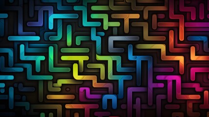 Colorful Interlocking 3D Maze Pattern