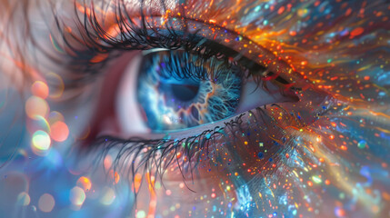 Sci-fi eye with galaxy in it