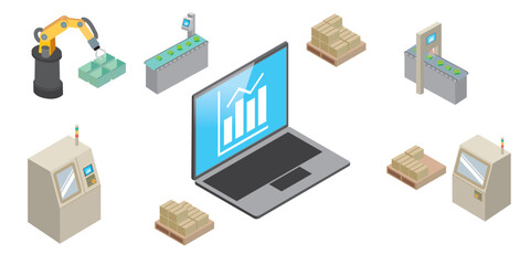 製造現場の機械や装置のイラスト