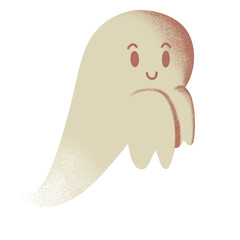 Crayon paint cute smiling ghost minimalist style for Halloween