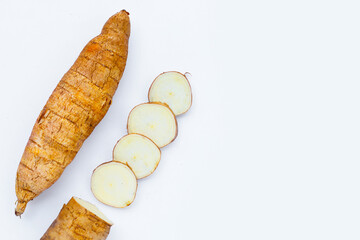 Cassava on a white background.