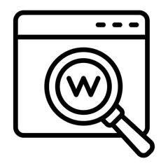 Keyword Search Vector Line Icon