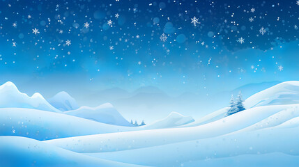 snowy landscape, snow and frozen trees, Christmas background