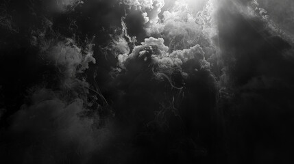 smoke in the dark, unicolor black background