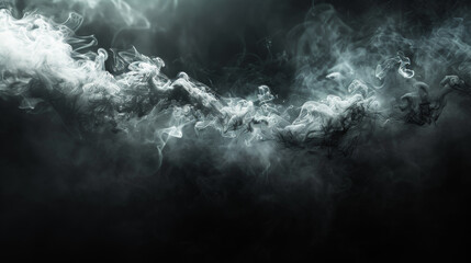 smoke in the dark, unicolor black background - obrazy, fototapety, plakaty