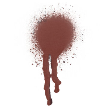 A splash drop of blood from bullet or something piercing  in crayon style