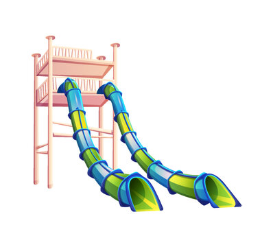 colorful playground slides, blue and green clip art preview