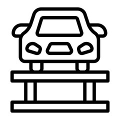 Car Lift Vector Line Icon