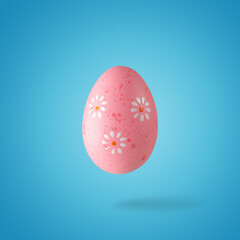 Creative composition made of pink Easter egg. Minimal spring or summer Holiday concept. Fun background.