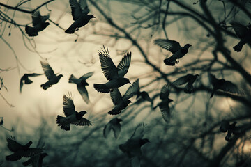 Pájaros volando