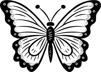 Vintage Sketch Isolated Vector Butterfly Animal in hand-draw style
