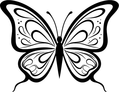 Vintage Sketch Isolated Vector Butterfly Animal in hand-draw style