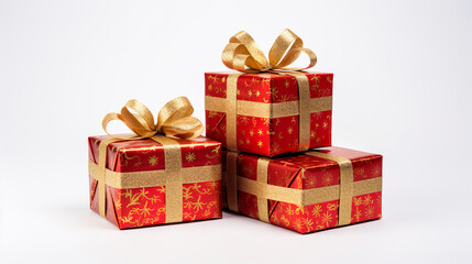 Obraz premium wrapped Christmas presents, side view