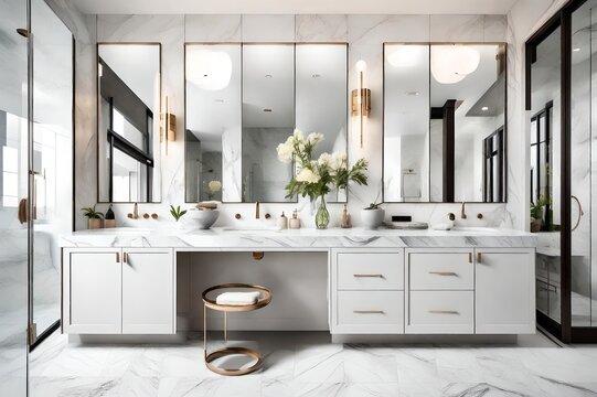 modern bathroom with white tiles