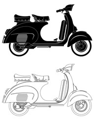 Scooter vélomoteur vintage - obrazy, fototapety, plakaty