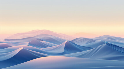 The simplicity and complexity of a desert scene at dusk in morning - obrazy, fototapety, plakaty
