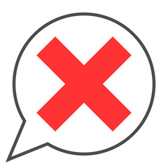 Fototapeta premium 吹き出しと赤いバツマーク