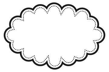 内側に点線枠のある雲形のポストカード
