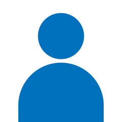 男性的な青色の人物シルエットアイコン