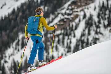 Solo ski mountaineering climb