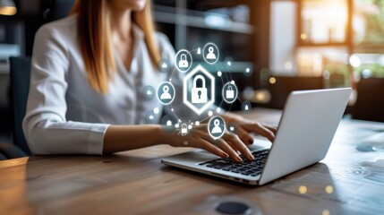 Experience cybersecurity art merging hacker alerts, digital risks, safeguarding tech, data, networks