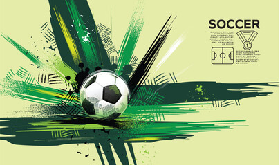 Soccer Template design , Football banner, Sport layout design, Sketch, Drawing, vector , abstract background © momo design