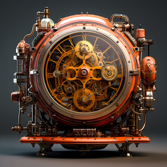 A steampunk-inspired mechanical device.